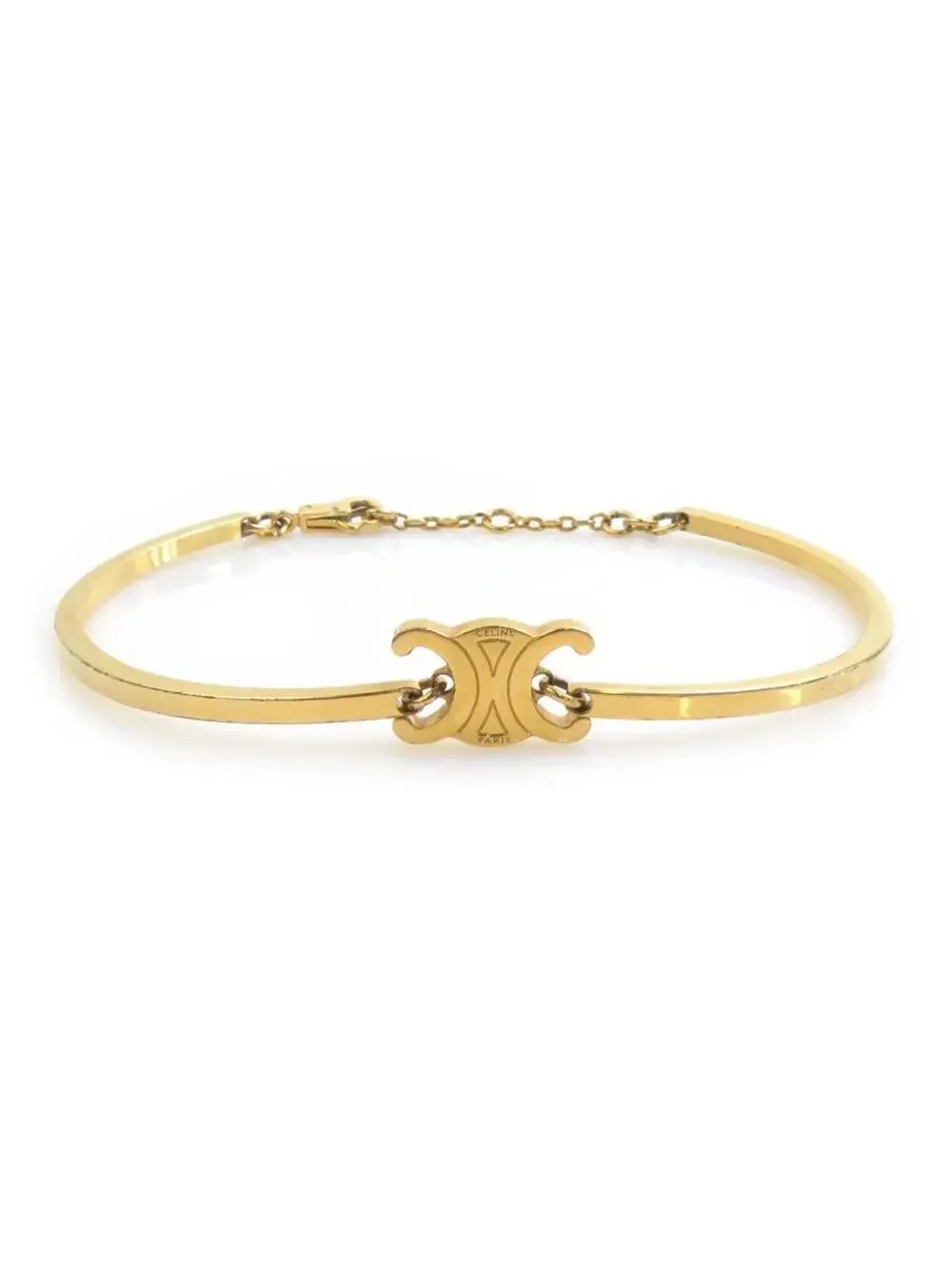 Auth Celine Triomphe Bracelet Gold #338006C37B